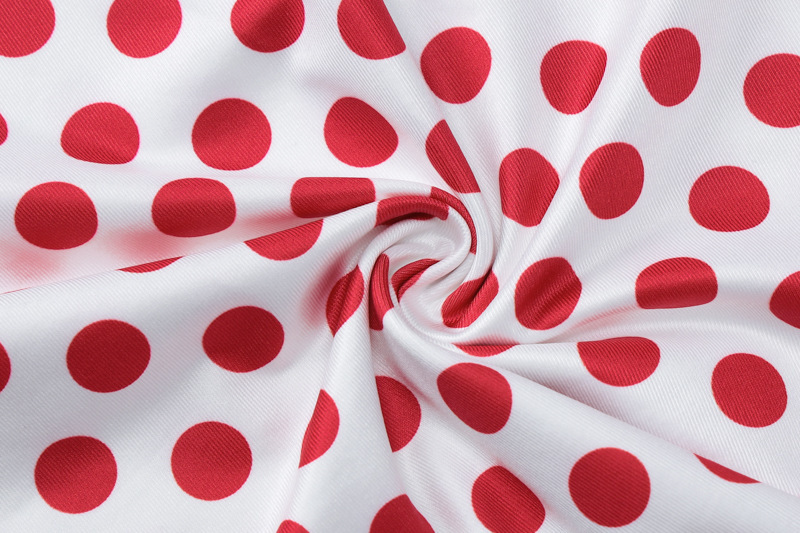 Sleeve Polo Dot Slim Fit Skirt Suit 12