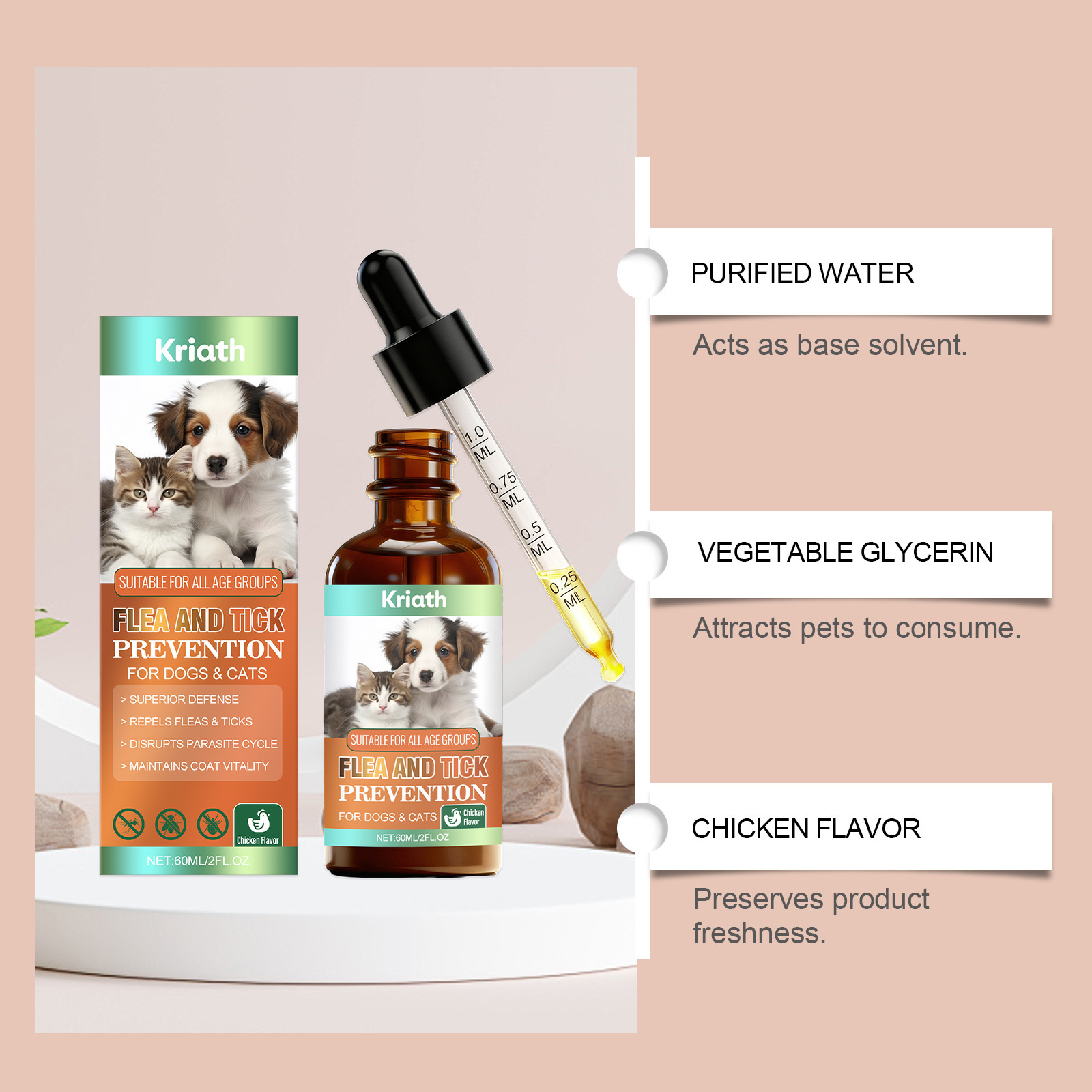 Cat hair care drops mild formula TinPaw