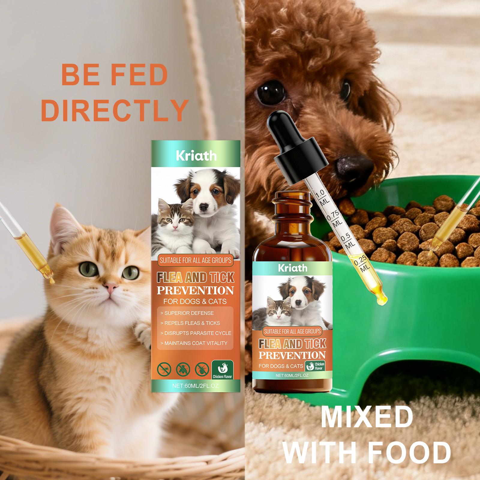 Daily hair nourishment drops for cats