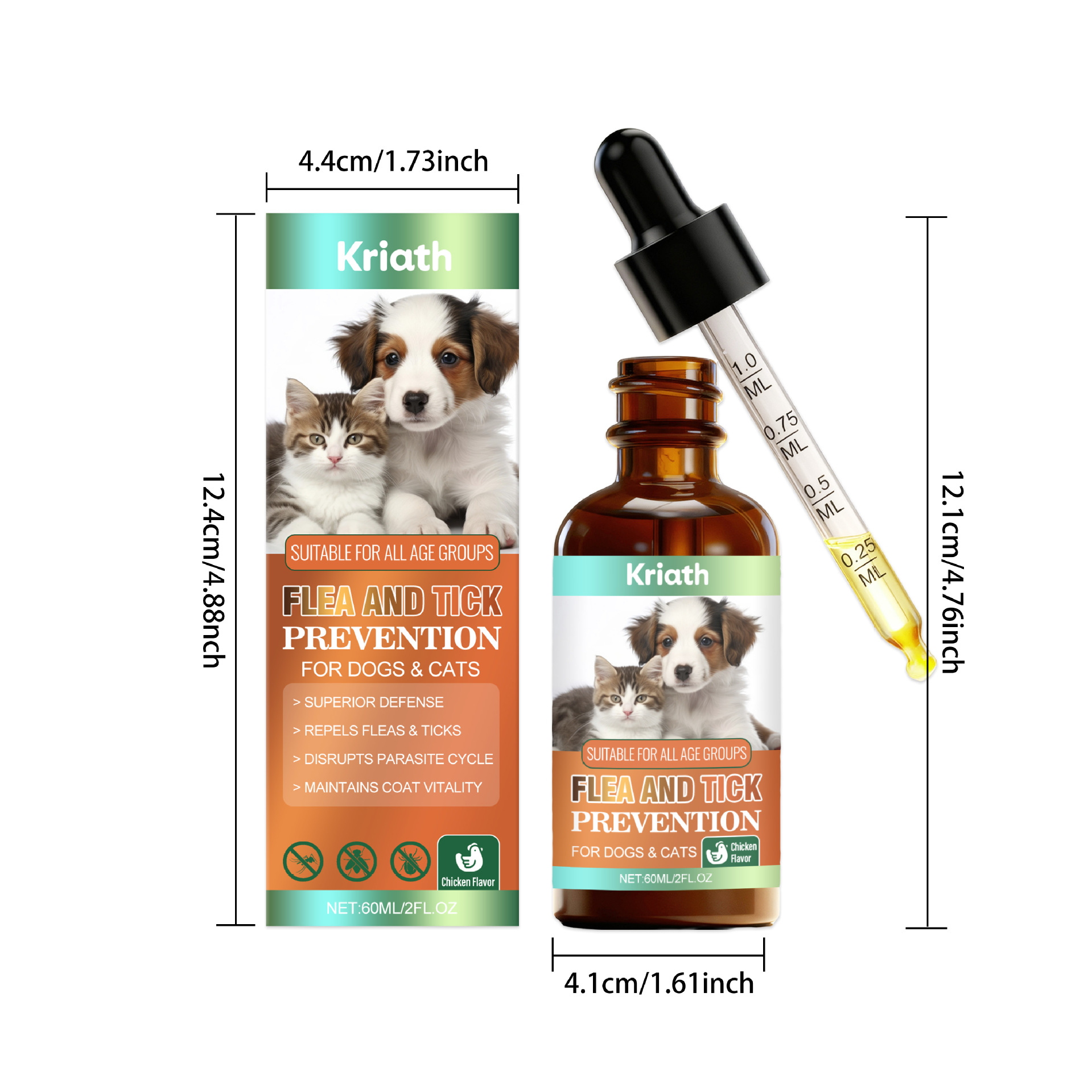 Pet skin and coat care drops for cats 60ml
