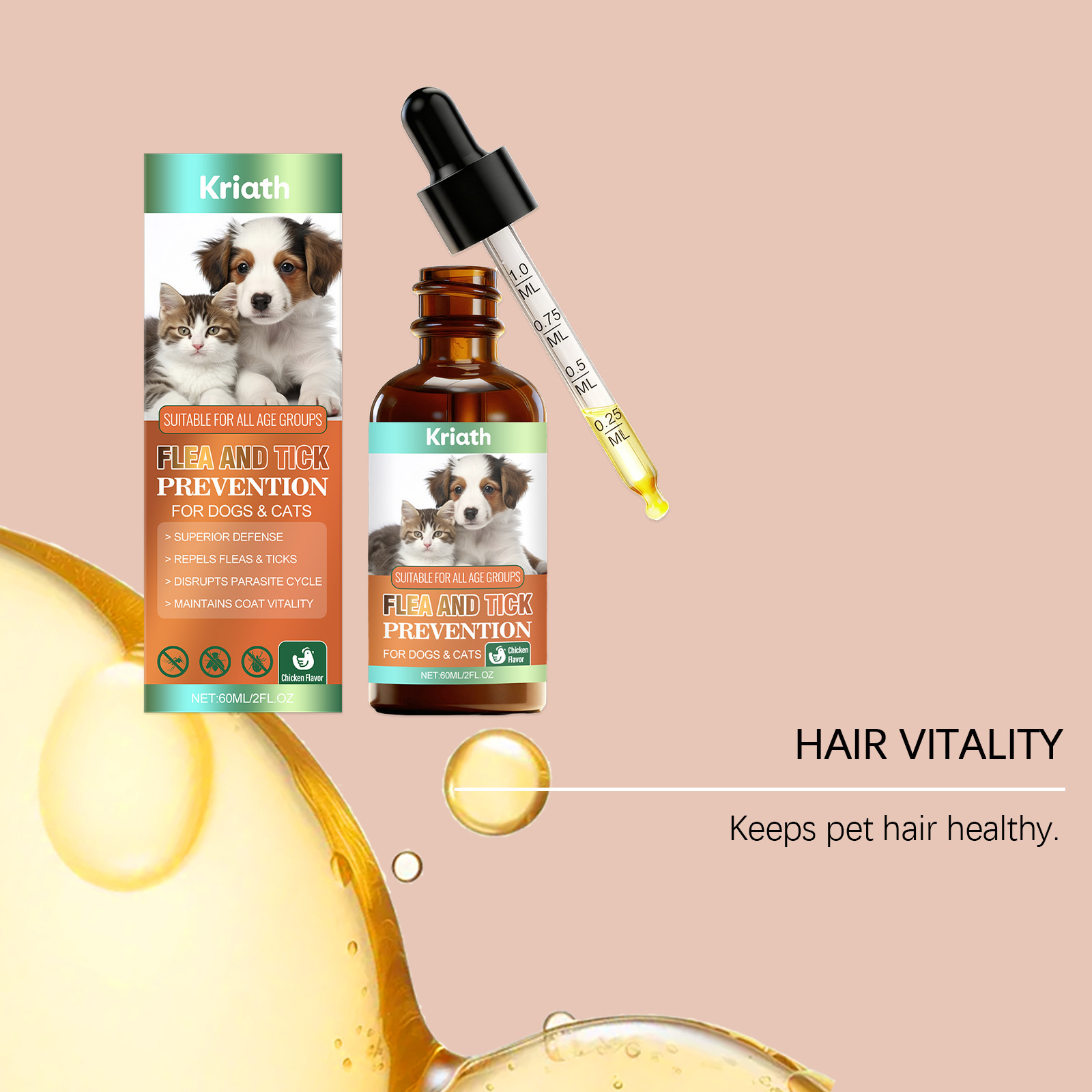 Pet body care drops gentle daily formula