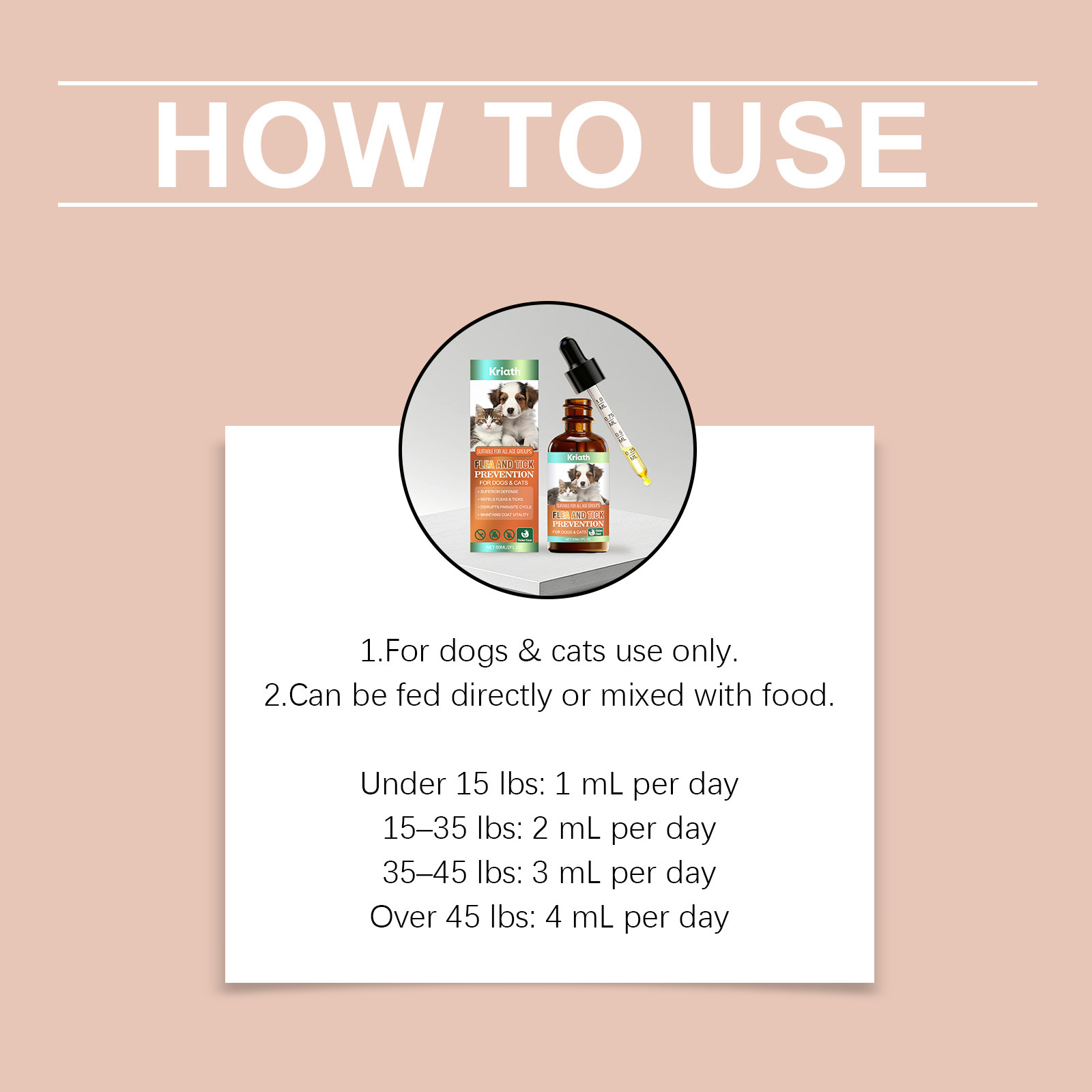 Gentle skin care drops for cats daily use