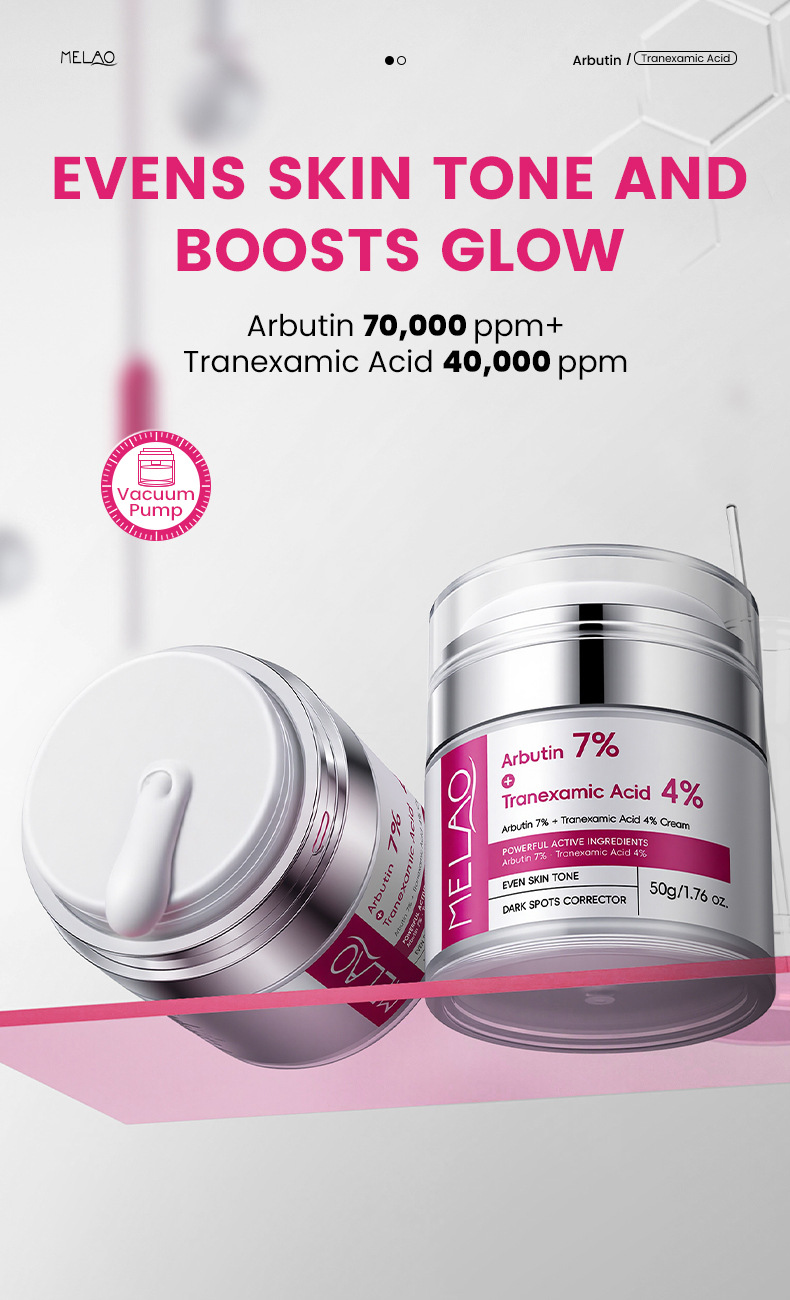 MELAO Arbutin Cream 7% met Tranexamic Acid 4% 50 g