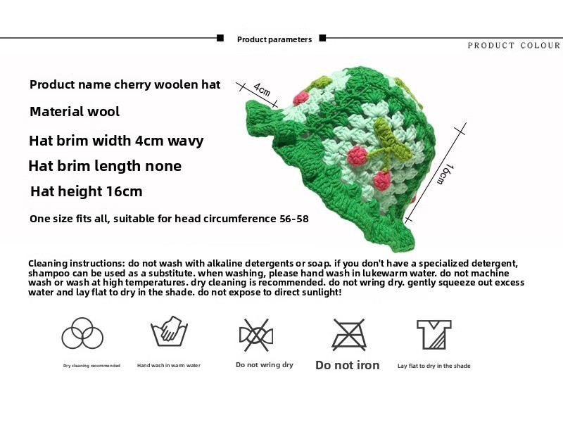 Cherry Embellished Bucket Hat