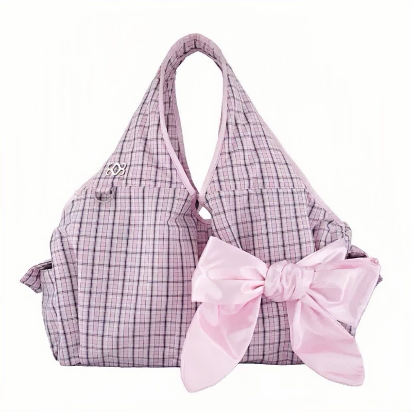 Korean Bow Tote Bag Large Capacity Soft Girl Shoulder Bag Kawaii Coquette Purse