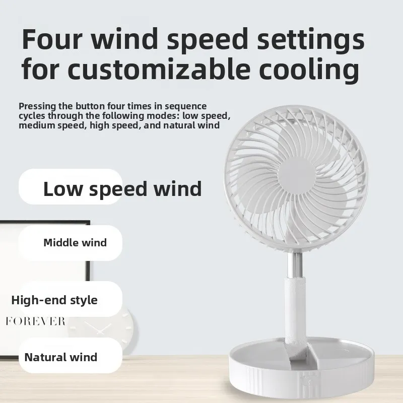 USB Rechargeable Portable Desktop Fan with Quiet Operation