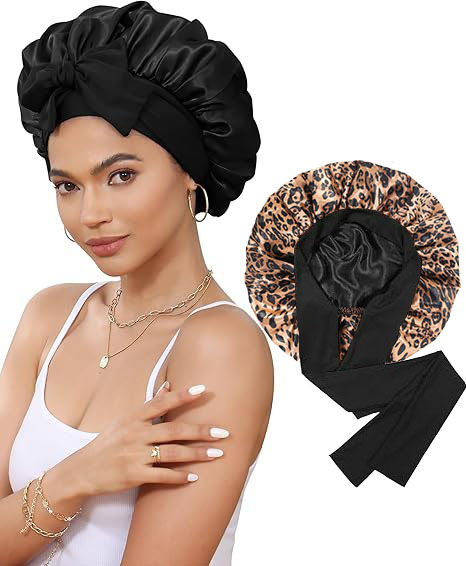 Double-Layer Reversible Bonnet Silk-Like Adjustable Sun Protection