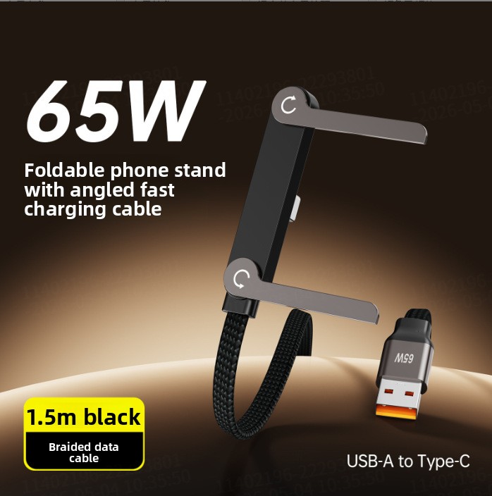 Foldable Phone Holder Fast Charge USB Data Cable Multi Function Stand