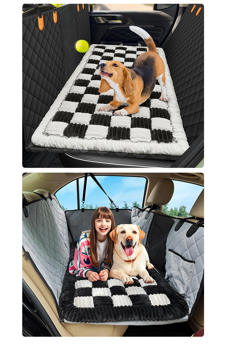 Huxpaw plush checkerboard mat detail