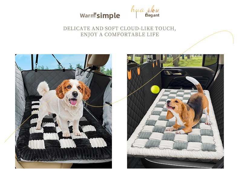 Huxpaw plush checkerboard mat washable