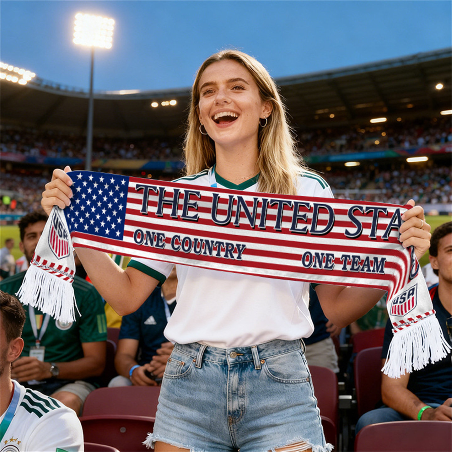 2026 World Cup Soccer Fan Scarf Football Supporter Team Stadium Neck Scarf