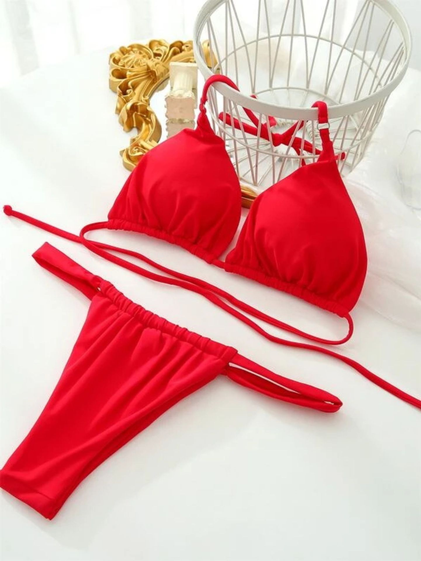Women's Solid Bikini Swimsuit 8