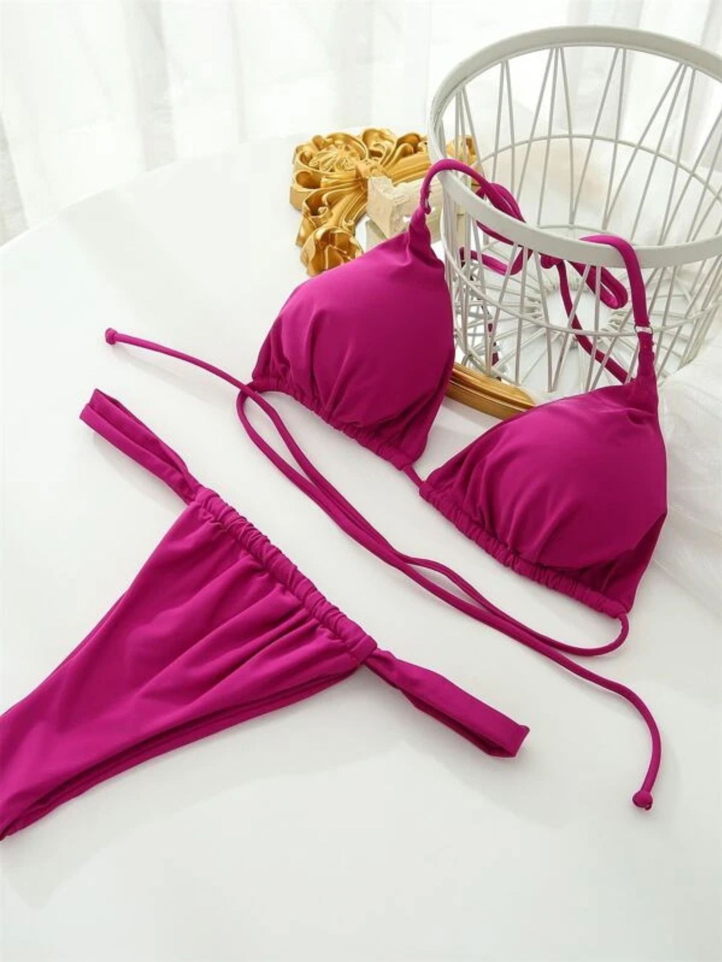 Women's Solid Bikini Swimsuit 5