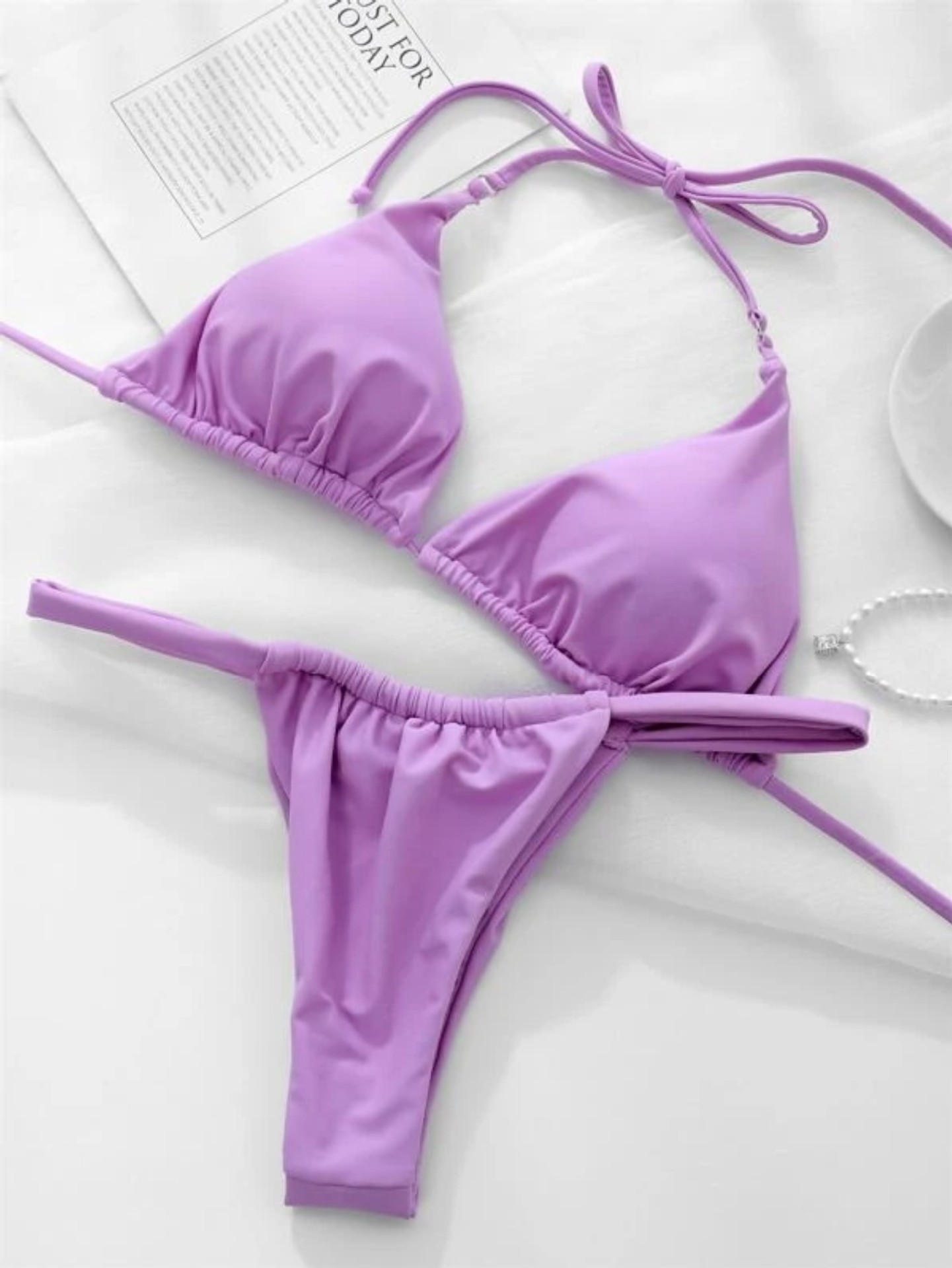 Women's Solid Bikini Swimsuit 10