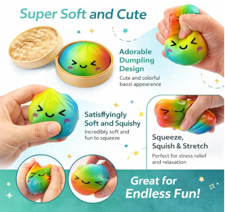 Watch the Glitter Dumpling Squishy in action