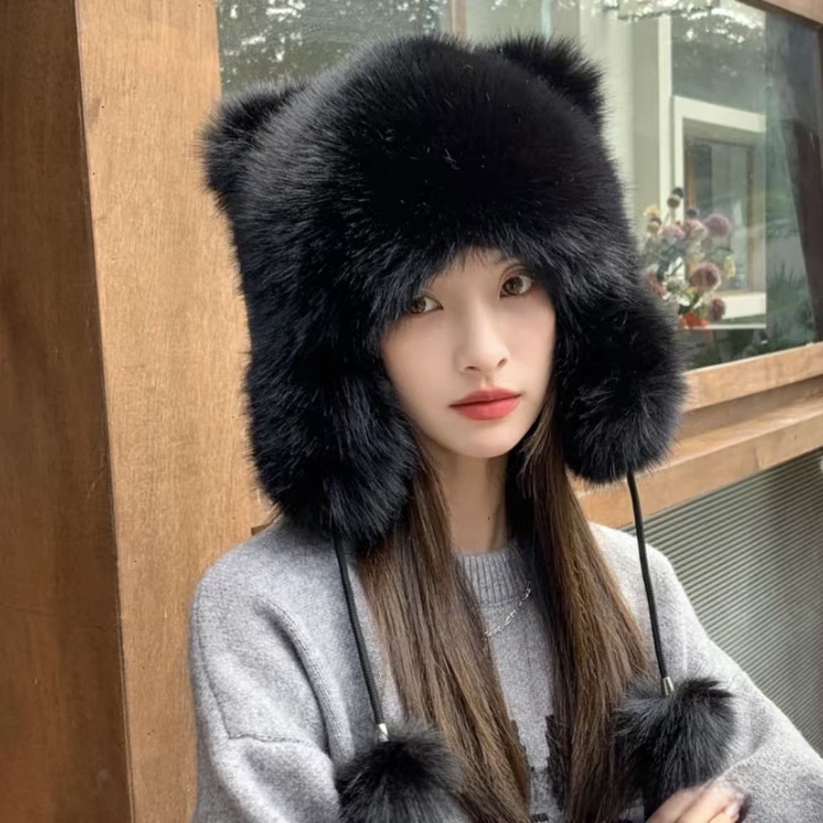 Gorro de pelo sintético con orejas de gato | GATOKOOL