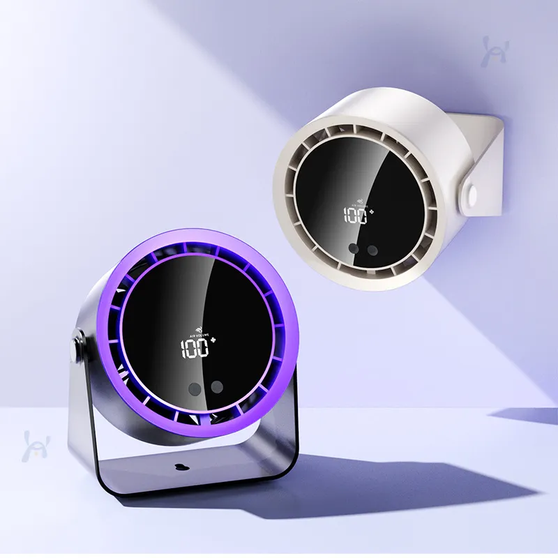 Rechargeable USB Desktop Fan with Digital Display