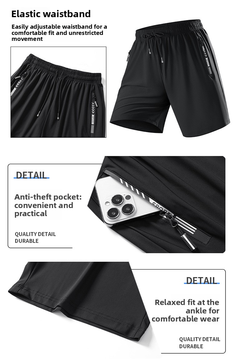Men's 3-Piece Ice Silk Gym Set
