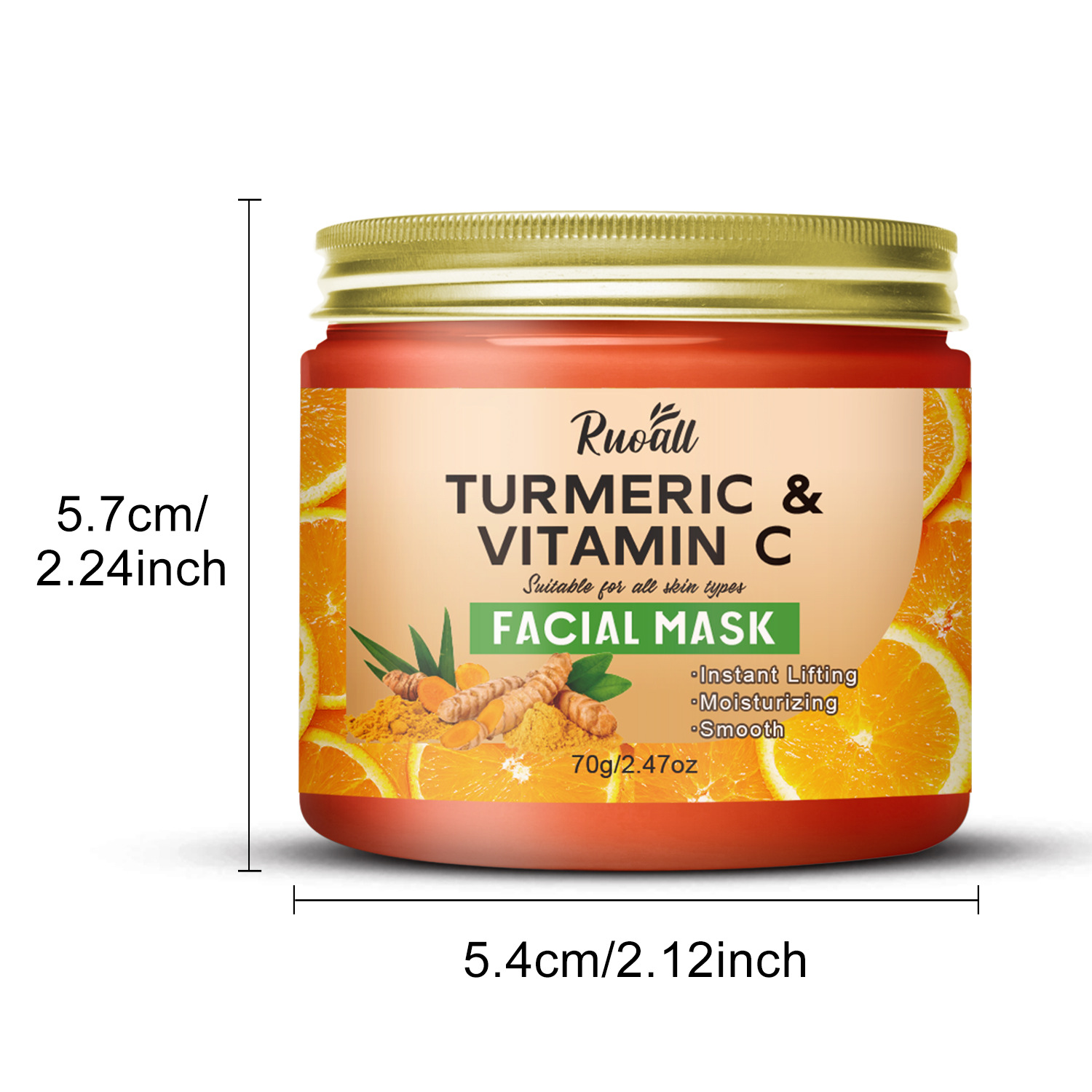 Turmeric Vitamin C Lifting Face Mask Brightening Firming Hydrating Skin Care