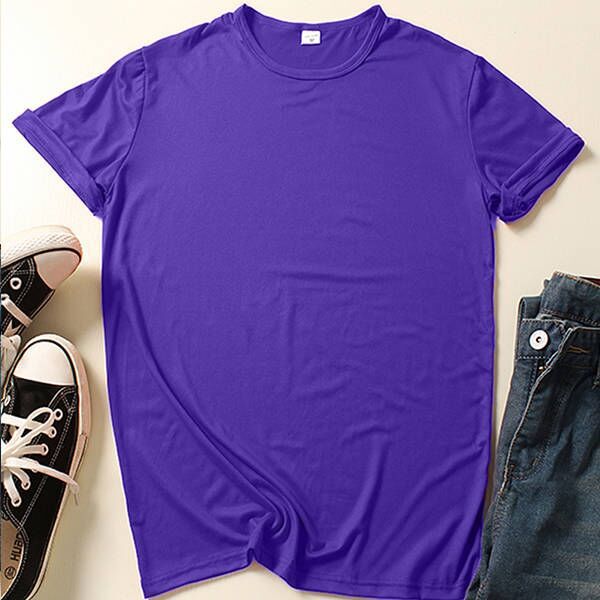 Mens Basic Short Sleeve T-Shirt Loose Fit Casual Crew Neck Soft Silk Tee Top
