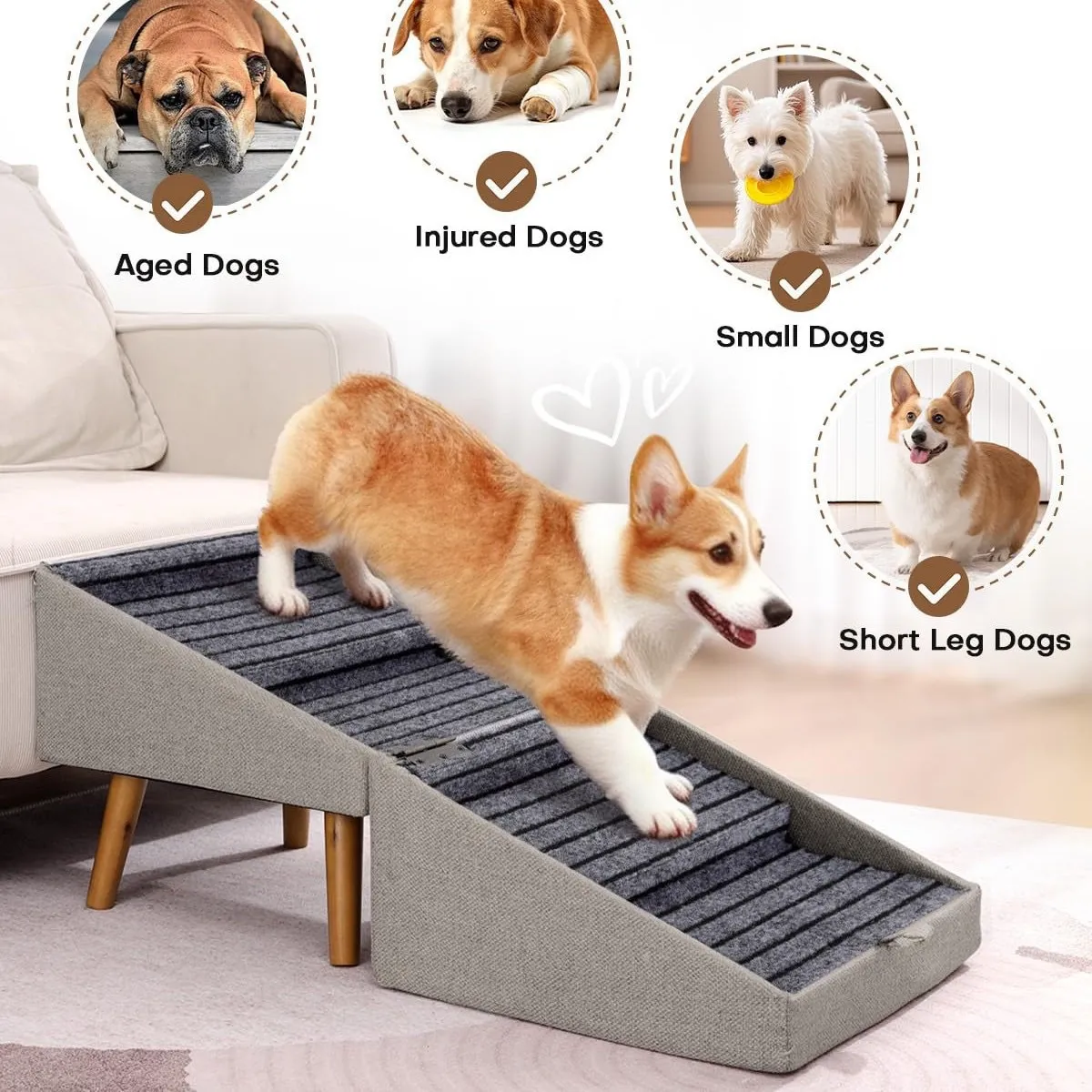 Foldable Wood Pet Step Stool
