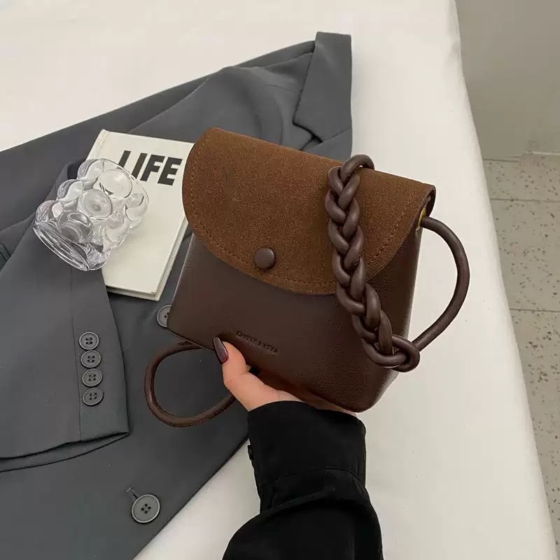 Embossed PU Leather Retro Bucket Crossbody Bag Adjustable Strap Vintage Style