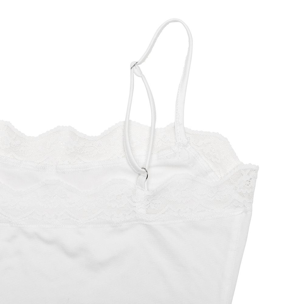 Adjustable Strap Lace Trim Milk Silk Jumpsuit 28