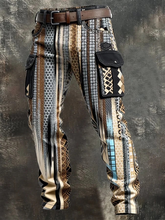 Vintage Denim Cargo Pants for Men