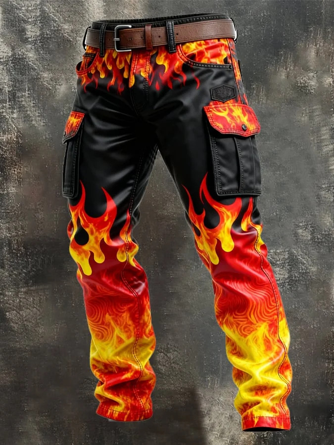 Vintage Denim Cargo Pants for Men