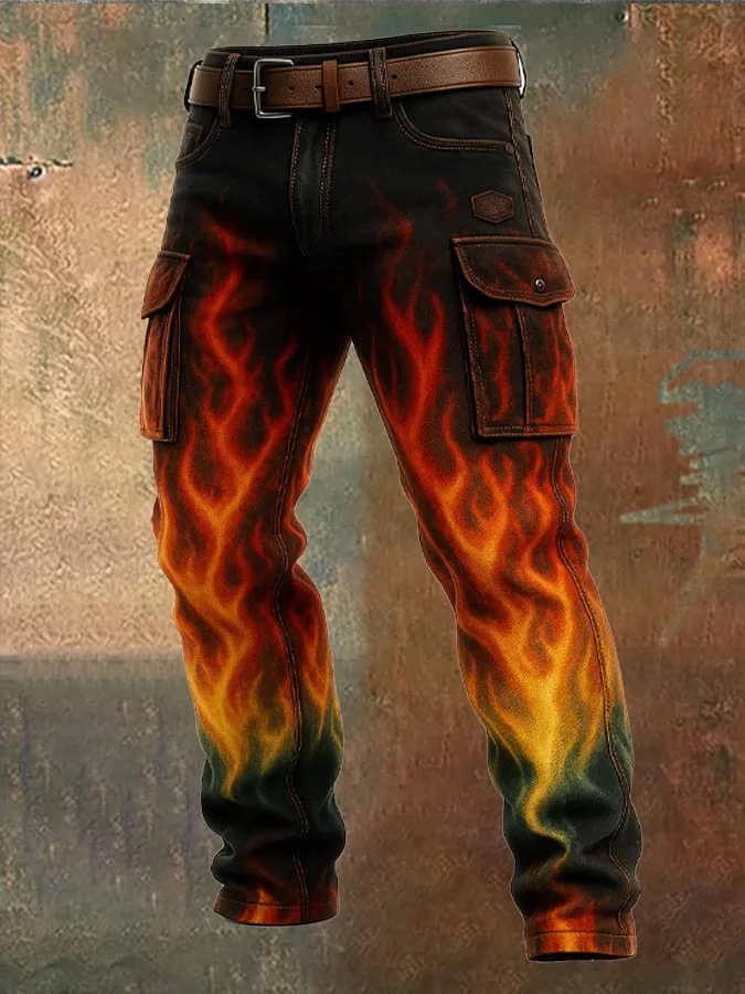 Vintage Denim Cargo Pants for Men
