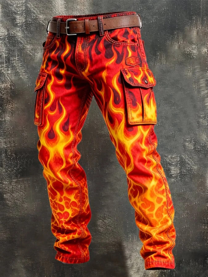 Vintage Denim Cargo Pants for Men