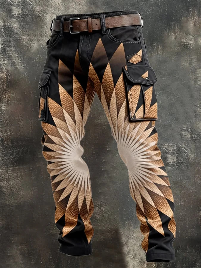 Vintage Denim Cargo Pants for Men