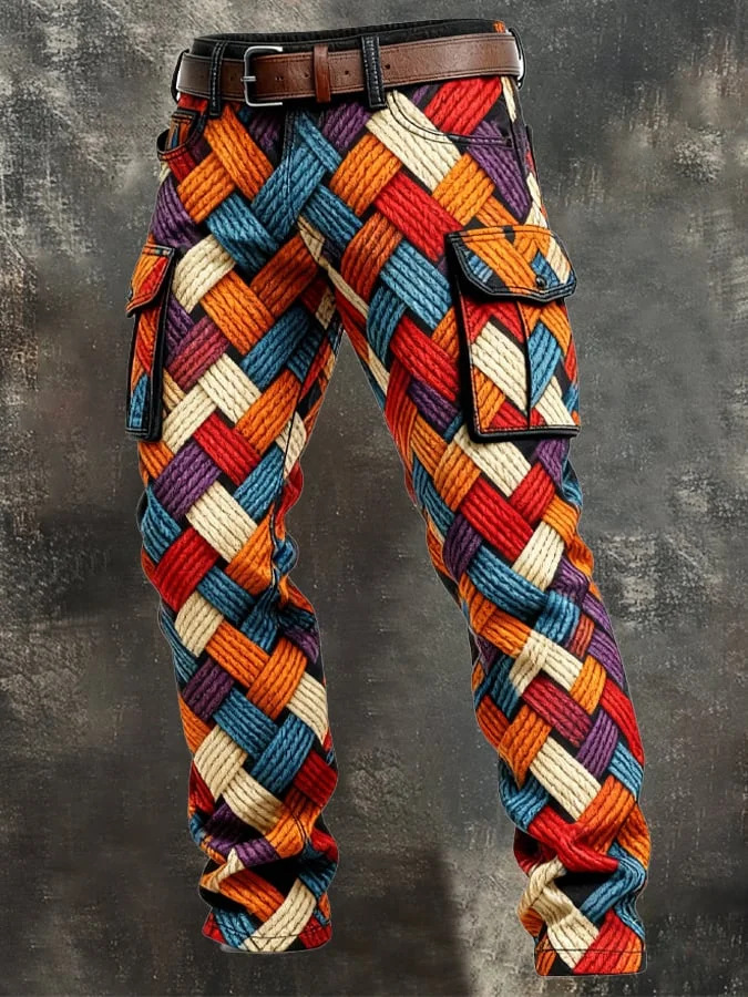 Vintage Denim Cargo Pants for Men