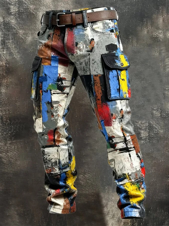 Vintage Denim Cargo Pants for Men