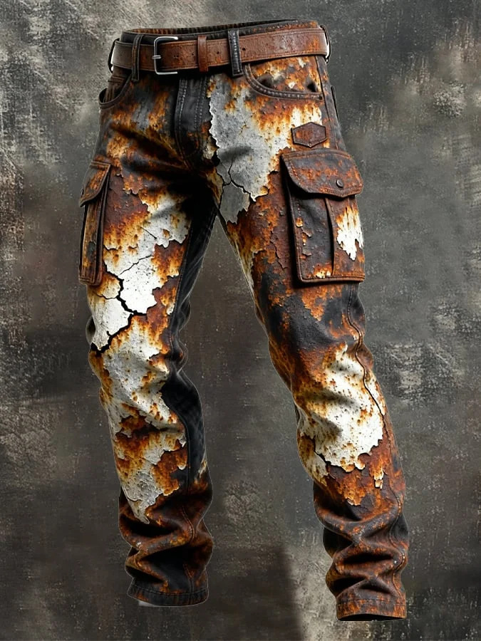 Vintage Denim Cargo Pants for Men