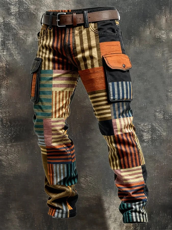 Vintage Denim Cargo Pants for Men