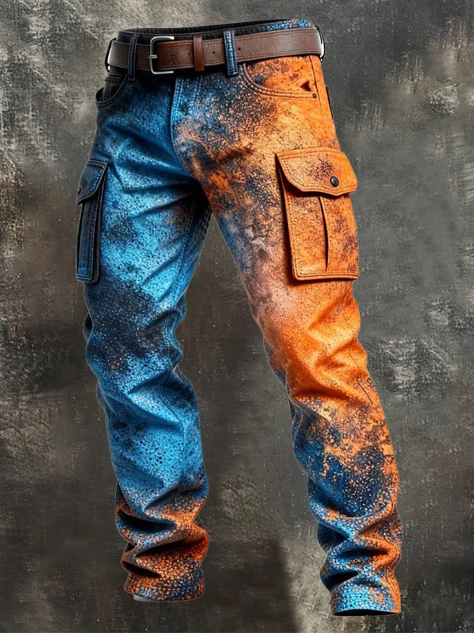 Vintage Denim Cargo Pants for Men