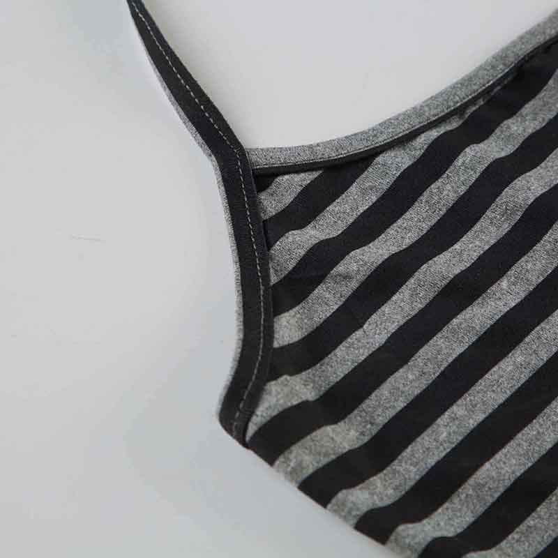 Retro Striped Halter Neck Two-Piece 16