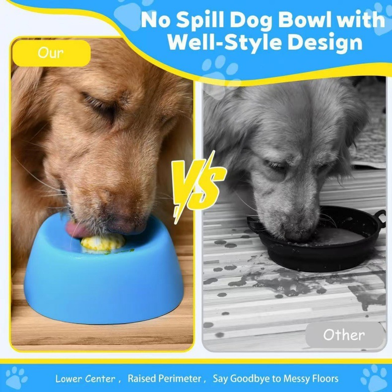 Slow feed dog bowl large dogs anti-slip base stability