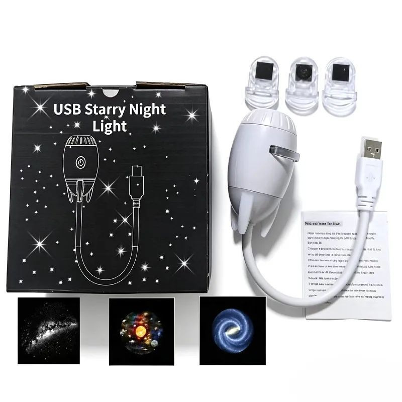 Cosmic Planet Projector Starry Night Lamp with 3 Films LED Galaxy Decor USB