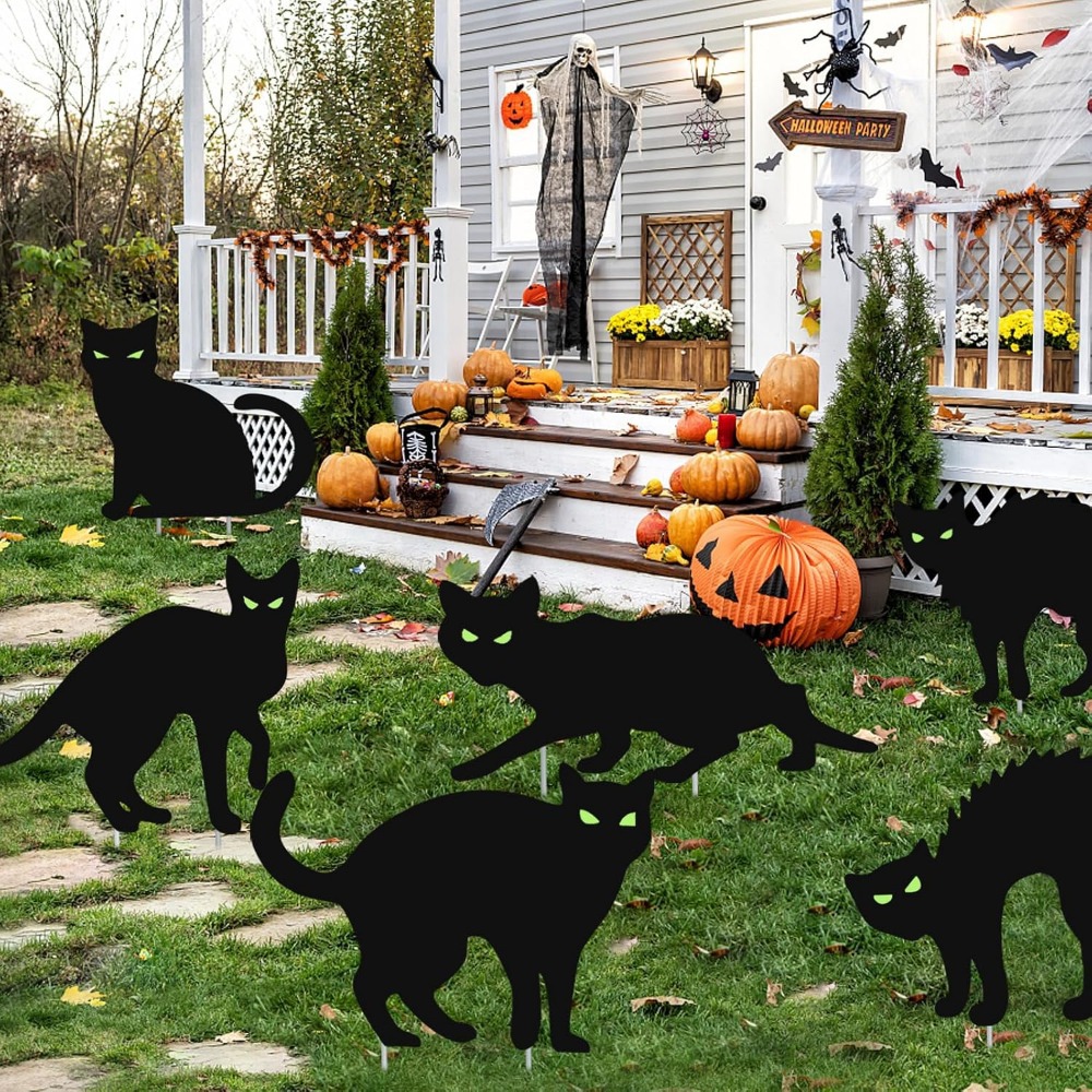 Halloween Black Cat Yard Sign - PVC - product details