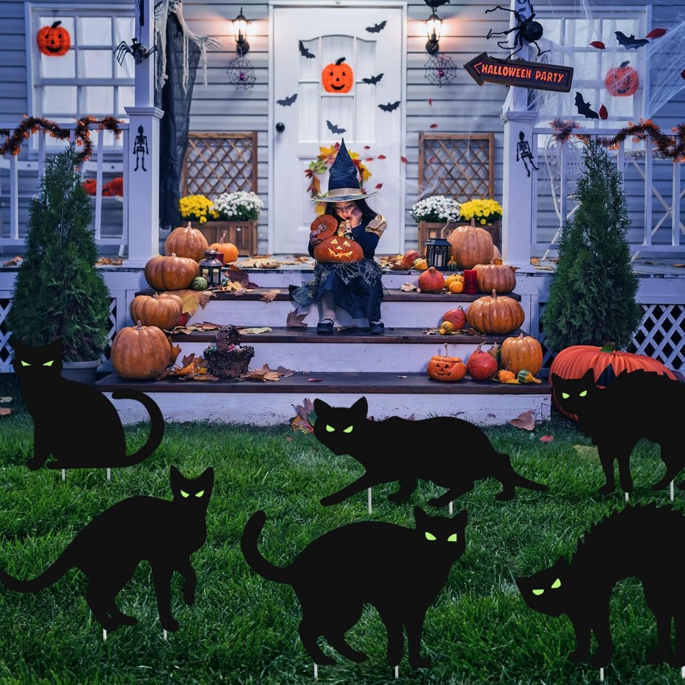 Halloween Black Cat Yard Sign - PVC - product details