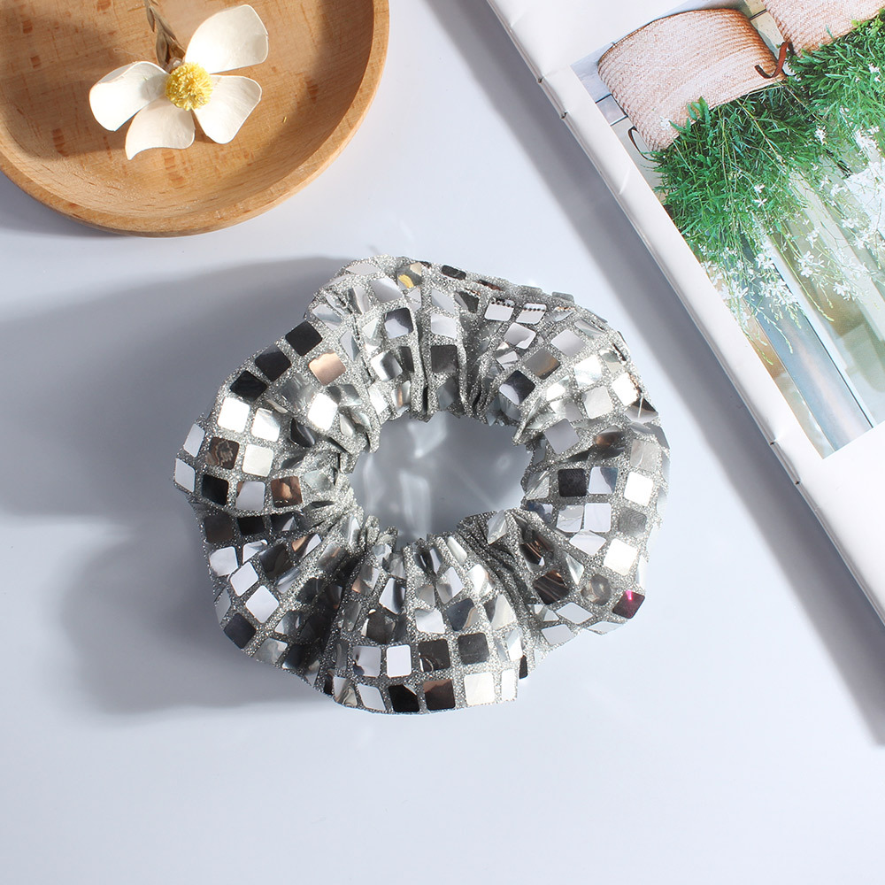 Square Sequins Elastic Hair Ties Sparkly Fabric High Elasticity Soft