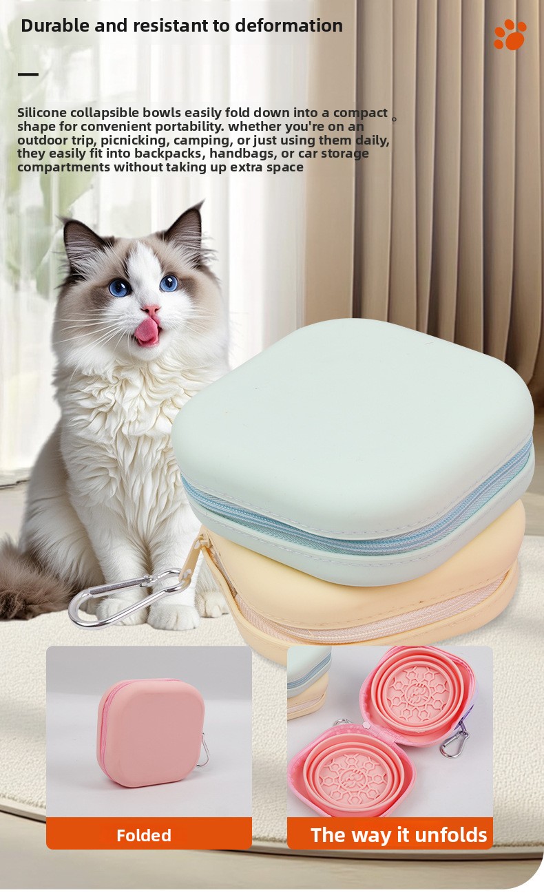 Dual silicone dog bowl specifications foldable portable colour options