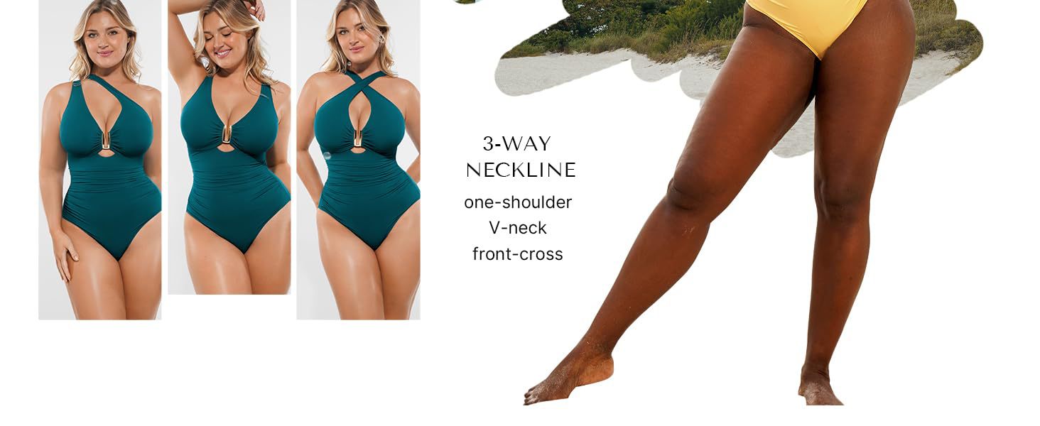 3-way Strap Styling: V-neck, one-shoulder, or front-cross