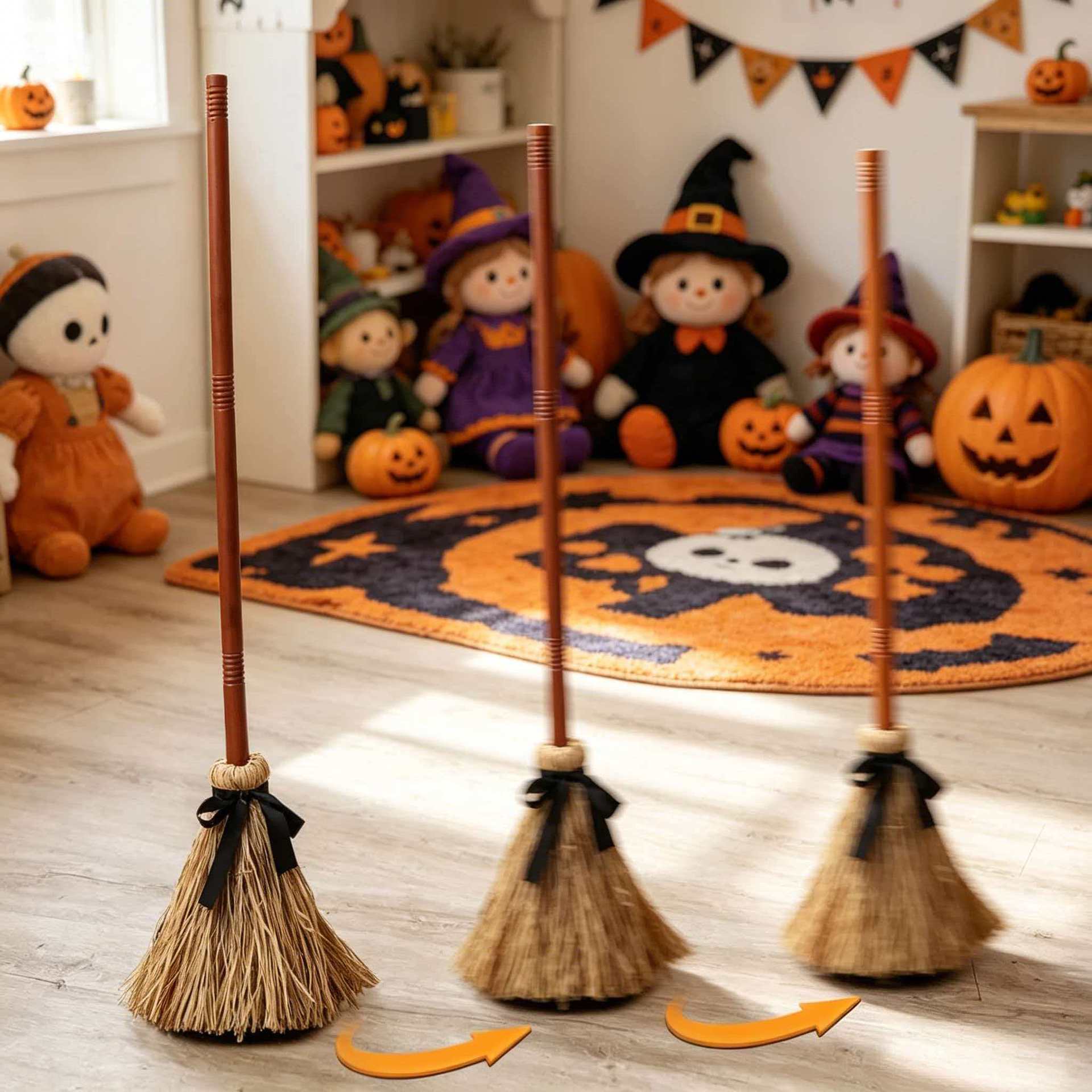Floating Witch Broom Halloween Decoration - product details