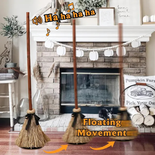 Floating Witch Broom Halloween Decoration - product details