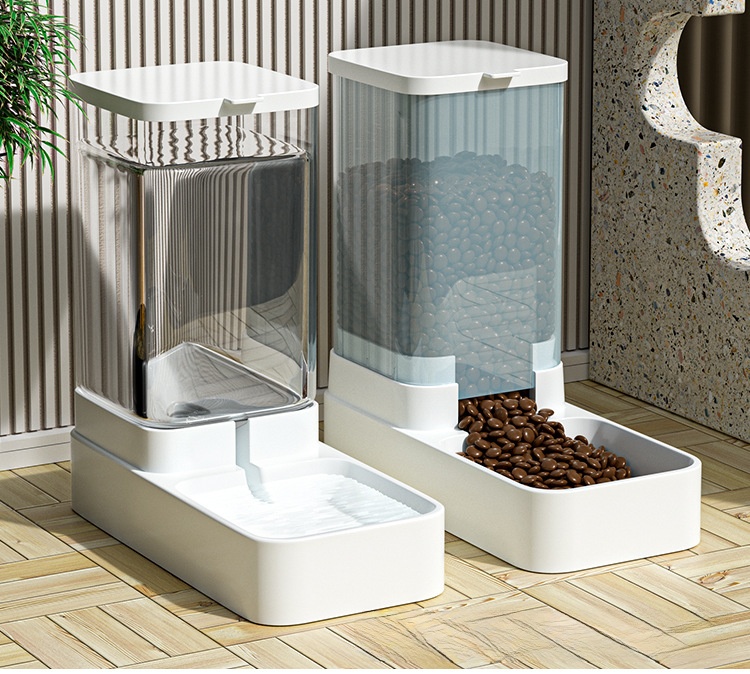Automatic pet food feeder and water dispenser combo