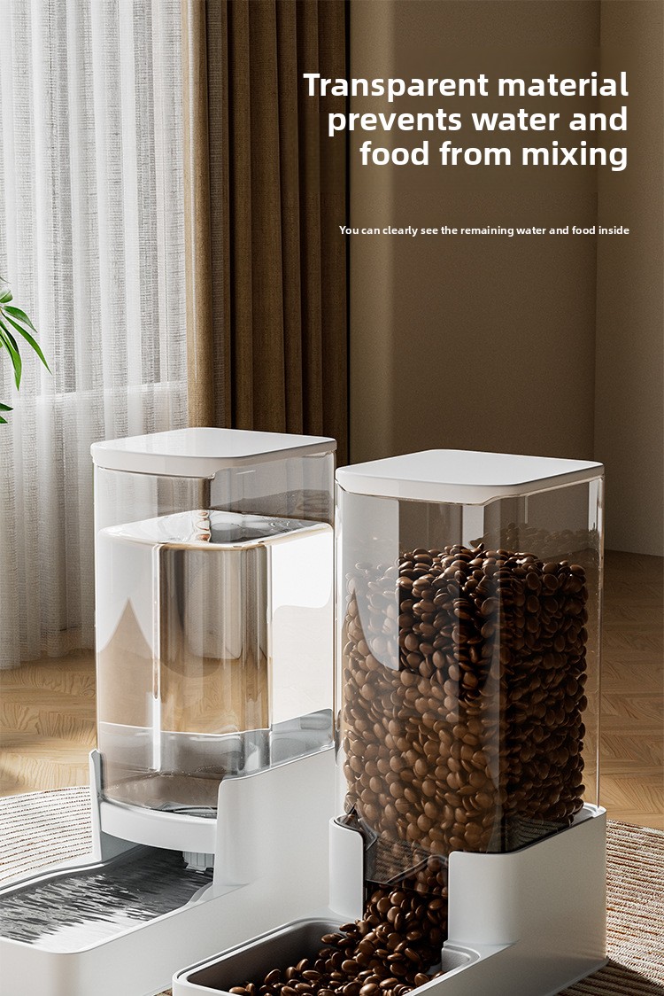 Space-saving automatic pet food water feeder combo TinPaw