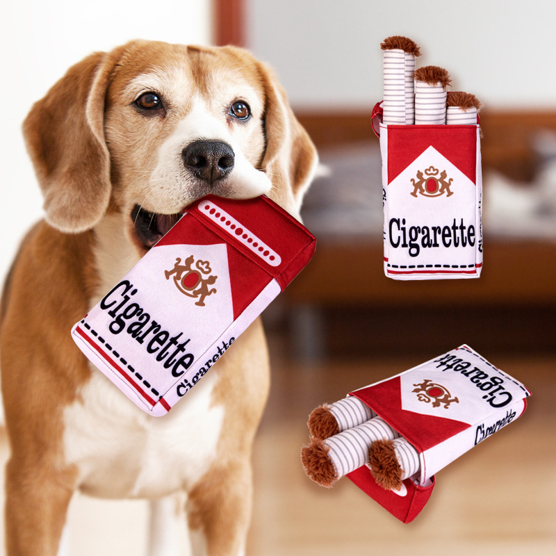 Squeaky plush dog chew toy for bored dogs self-entertainment
